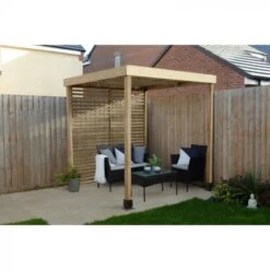 Forest Garden Modular Pergola With 1 Side Panel - Home Delivery