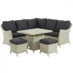 Bramblecrest Chatsworth Mini Modular Sofa Set W Adj Table & 2 Stools -Decor In Garden Store 2