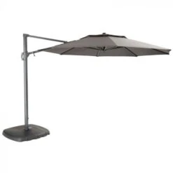 Kettler 2.5m Square Free Arm Grey Frame/Taupe Canopy With Base