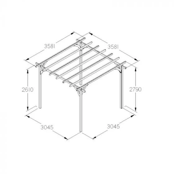 Forest Garden Ultima Pergola 3.6m - Home Delivery 4 Forest Garden Ultima Pergola 3.6m - Home Delivery - Image 2