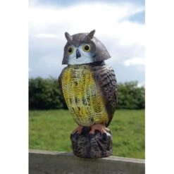 Defenders Wind-Action Owl -Decor In Garden Store 321942 wind action owl fence