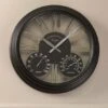 Exeter Wall Clock & Thermometer 15" - Black