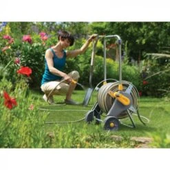 Hozelock 60m Metal Cart (without Hose) -Decor In Garden Store 340874 60m metal cart in use