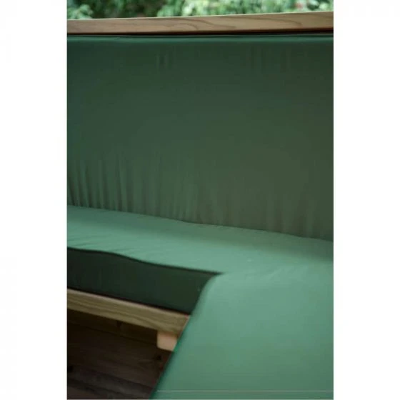 Forest Garden 3.6m Hexagonal Wooden Garden Gazebo With Thatched Roof – Furnished (Green) - Home Delivery & Installation 5 Forest Garden 3.6m Hexagonal Wooden Garden Gazebo With Thatched Roof – Furnished (Green) - Home Delivery & Installation - Image 3