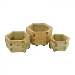 Forest Garden York Hexagonal Planter Medium -Decor In Garden Store 3 x planters hexagonal 3
