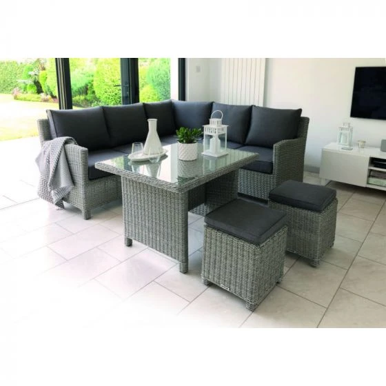 Kettler Palma Mini Casual Dining Set With Glass Table Whitewash 6 Kettler Palma Mini Casual Dining Set With Glass Table Whitewash - Image 4