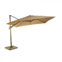 Bramblecrest Chichester 3x3m Square Side Post Parasol Sand With 100kg Granite Base -Decor In Garden Store 420168 chichester square parasol