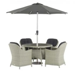 Bramblecrest Chatsworth 4 Seat Set W 120cm Table & Parasol 9 Bramblecrest Chatsworth 4 Seat Set W 120cm Table & Parasol -Decor In Garden Store 4 seat set