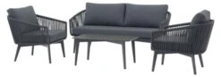 Bramblecrest Palermo 2 Seat Sofa Set W Coffee Table & 2 Sofa Chairs - Anthracite -Decor In Garden Store aplss1 1 web