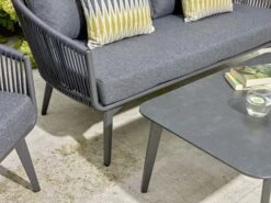 Bramblecrest Palermo 2 Seat Sofa Set W Coffee Table & 2 Sofa Chairs - Anthracite -Decor In Garden Store aplss1 3 web