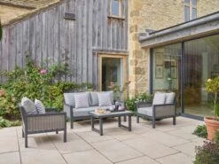 Bramblecrest Buckland 2 Seat Sofa Set W Coffee Table & 2 Sofa Chairs