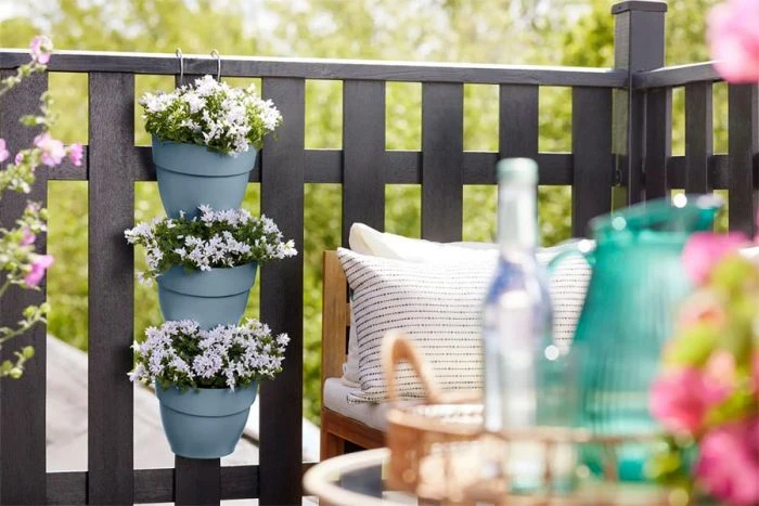 Elho Vibia Campana Vertical Forest Set Of 3 Vintage Blue 3 Elho Vibia Campana Vertical Forest Set Of 3 Vintage Blue