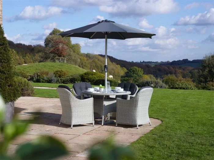 Bramblecrest Chatsworth 4 Seat Set W 120cm Table & Parasol 3 Bramblecrest Chatsworth 4 Seat Set W 120cm Table & Parasol