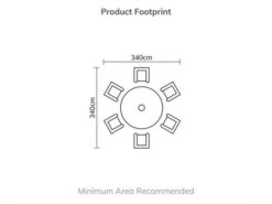 Bramblecrest Chedworth 6 Seat Set W 140Cm Round Table W Lazy Susan & Parasol 15 Bramblecrest Chedworth 6 Seat Set W 140Cm Round Table W Lazy Susan & Parasol -Decor In Garden Store chedworth 6 seater foot print