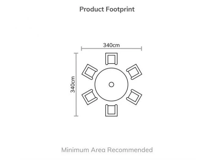 Bramblecrest Chedworth 6 Seat Set W 140Cm Round Table W Lazy Susan & Parasol 9 Bramblecrest Chedworth 6 Seat Set W 140Cm Round Table W Lazy Susan & Parasol - Image 7