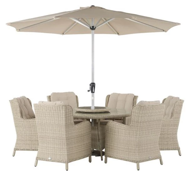 Bramblecrest Chedworth 6 Seat Set W 140Cm Round Table W Lazy Susan & Parasol 7 Bramblecrest Chedworth 6 Seat Set W 140Cm Round Table W Lazy Susan & Parasol - Image 5