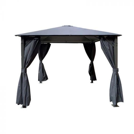 Eden Gazebo With Curtains 2.5m X 2.5m - Grey 3 Eden Gazebo With Curtains 2.5m X 2.5m - Grey
