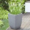 Stewart Garden Cotswold Planter 33cm Tall Square - Limestone Grey -Decor In Garden Store cotswold tall grey