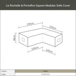 Bramblecrest Bramblecrest Cover Square Corner Sofa Set - Khaki -Decor In Garden Store cvms2g image5