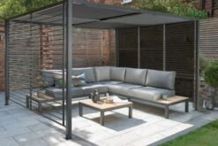 Kettler Deluxe Panasol® 3x3.5m Aluminium Grey W LED Solar Lights