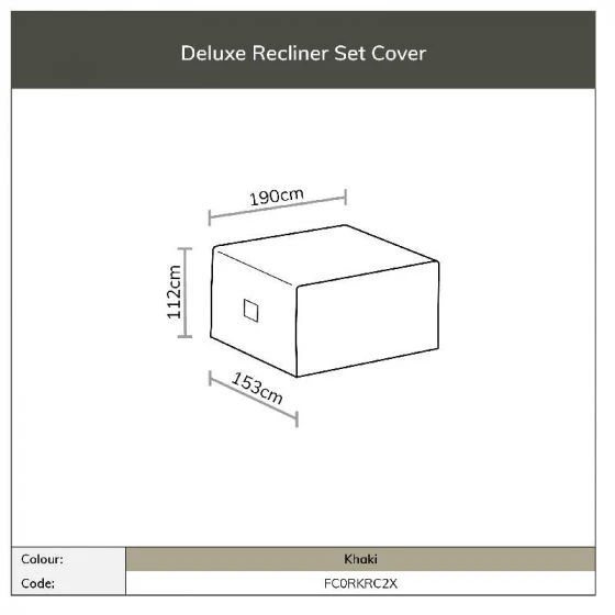 Bramblecrest Bramblecrest Cover Deluxe Recliner Set - Khaki 6 Bramblecrest Bramblecrest Cover Deluxe Recliner Set - Khaki - Image 4