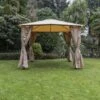 Eden 3x3m Gazebo With Curtains Taupe -Decor In Garden Store eden 3x3m gazebo with curtains taupe
