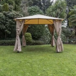Eden 3x3m Gazebo With Curtains Taupe