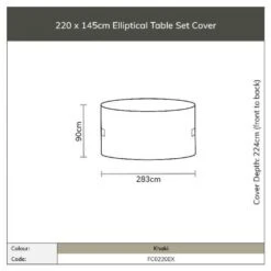 Bramblecrest 220 X 145cm Elliptical Table Set Cover Khaki -Decor In Garden Store elliptical cover sizes