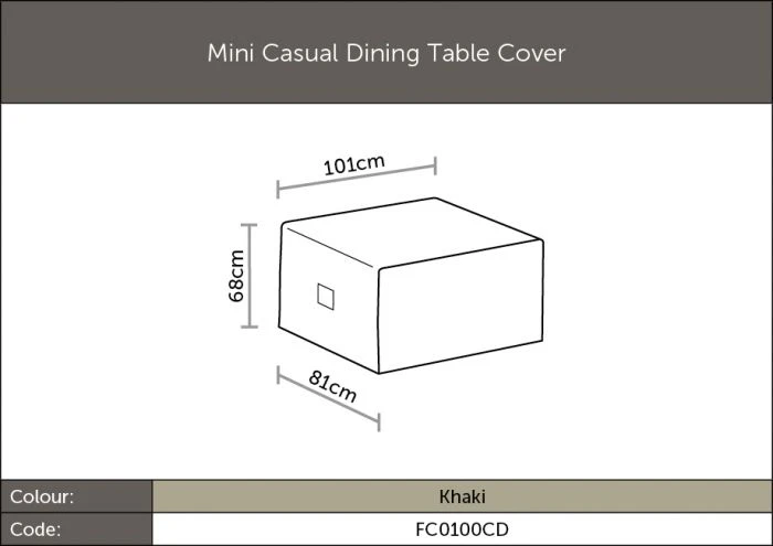 Mini Casual Dining Table Cover - Khaki 4 Mini Casual Dining Table Cover - Khaki - Image 2