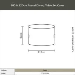 Bramblecrest Bramblecrest Cover 100 & 120cm Round Dining Set - Khaki ((Resin) -Decor In Garden Store fc0120rx image5