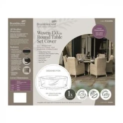 Bramblecrest Bramblecrest Cover 150cm Round Dining Set - Khaki (Resin)