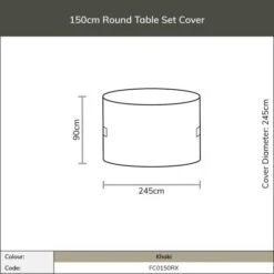 Bramblecrest Bramblecrest Cover 150cm Round Dining Set - Khaki (Resin) 9 Bramblecrest Bramblecrest Cover 150cm Round Dining Set - Khaki (Resin) -Decor In Garden Store fc0150rx image5