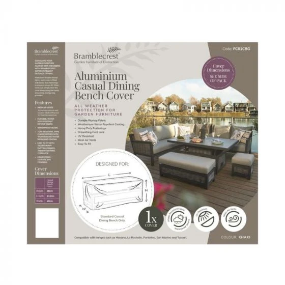 Bramblecrest Aluminium Bench Cover - La Rochelle/Portofino 3 Bramblecrest Aluminium Bench Cover - La Rochelle/Portofino
