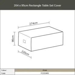 Bramblecrest Bramblecrest Cover 204x95cm Rectangle Table Set - Khaki -Decor In Garden Store fc0204rk image5