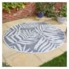 Alfresco Round Mat Fern 180cm - Grey