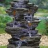 Hinoki Springs Water Feature Including LEDs