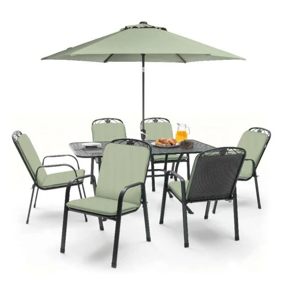 Kettler Siena 6 Seat Rectangular Set Sage Green 4 Kettler Siena 6 Seat Rectangular Set Sage Green - Image 2
