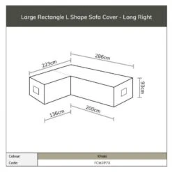 Bramblecrest Rattan Large Long Right L-Shape Sofa Cover - Chedworth/Monterey -Decor In Garden Store l shape right cover sizes