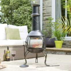La Hacienda Leon Medium Chimenea -Decor In Garden Store leon mesh chimenea 4