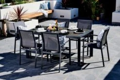 Livorno 6 Seat Set W 160x90cm Rectangular Dining Table -Decor In Garden Store livorno 6 seat rectangular with props no parasol