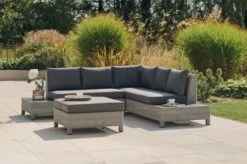 Kettler Palma Low Lounge Corner Set W Coffee Table Whitewash -Decor In Garden Store low lounge corner 2 1