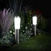 NOMA Maxi Frosted Stainless Steel Bollard Set Of 2 Connectable Lights
