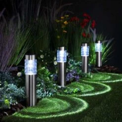 NOMA Midi Prism Stainless Steel Bollard Set Of 4 Connectable Lights
