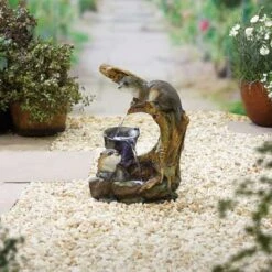 Kelkay Otters Element Including LEDs Water Feature -Decor In Garden Store otters element 2