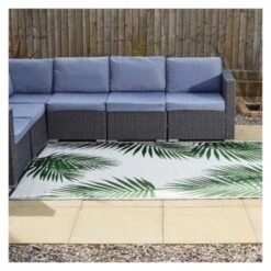 Alfresco Rug - Tropicana Cool Grey/Palm Green 150 X 210cm - Smart Garden