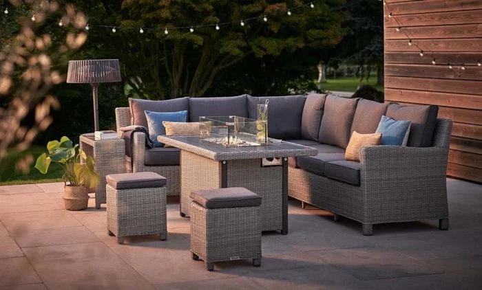 Kettler Palma Corner Set With Firepit Table - Whitewash 6 Kettler Palma Corner Set With Firepit Table - Whitewash - Image 4