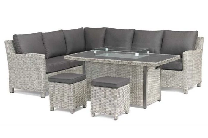 Kettler Palma Corner Set With Firepit Table - Whitewash 7 Kettler Palma Corner Set With Firepit Table - Whitewash - Image 5