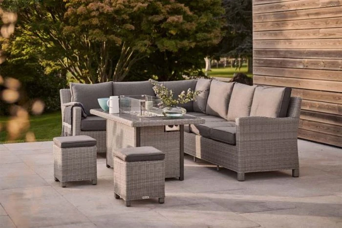 Kettler Palma Corner Set With Firepit Table - Whitewash 4 Kettler Palma Corner Set With Firepit Table - Whitewash - Image 2