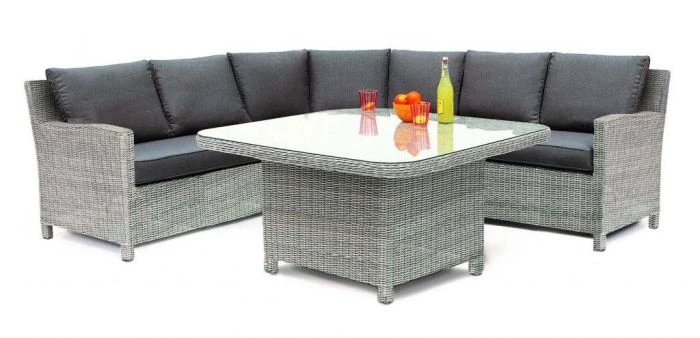 Kettler Palma Grande Corner Set W Glass Table Whitewash 4 Kettler Palma Grande Corner Set W Glass Table Whitewash - Image 2