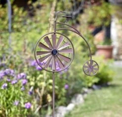 Penny Farthing Illuminated Wind Spinner -Decor In Garden Store penny farthing 3